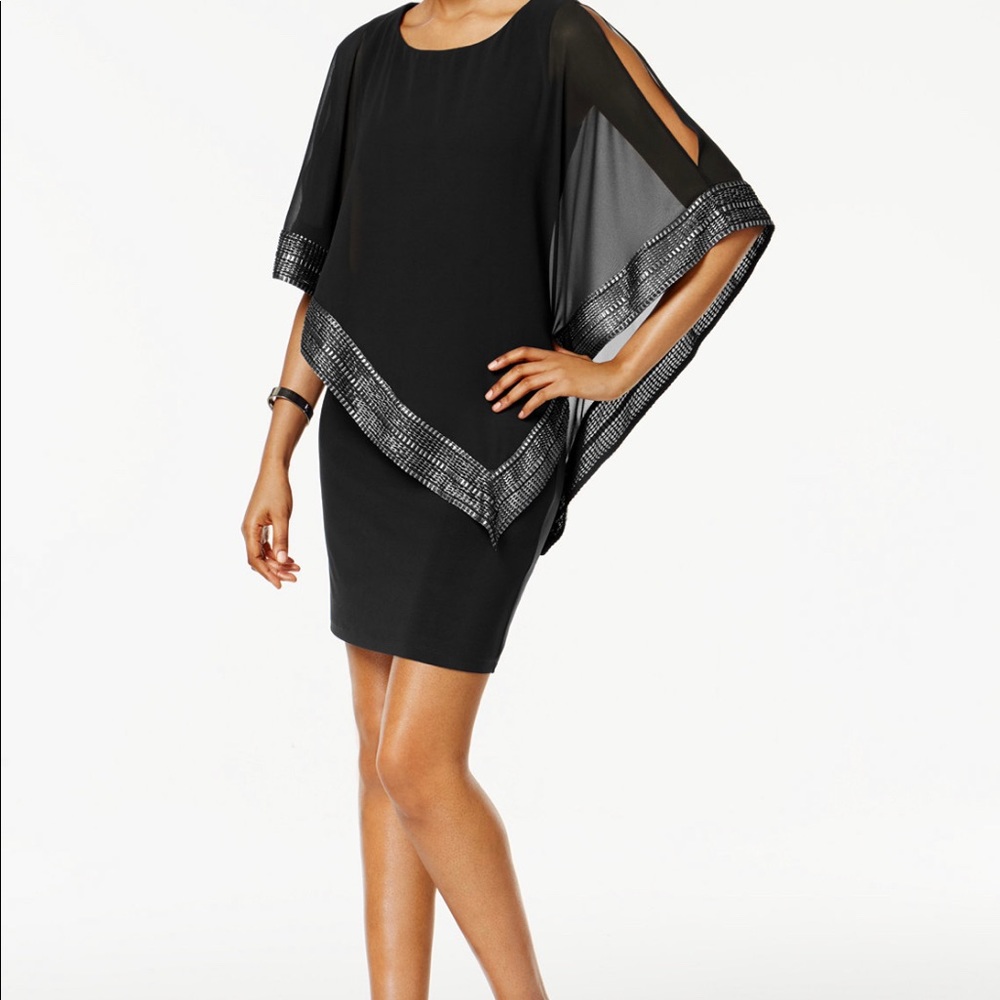Black & Metallic Sheath Dress